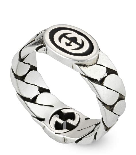 gucci women's interlocking ring|gucci sterling silver ring.